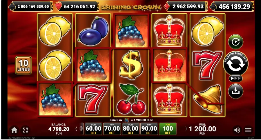 Rulli, simboli e tabella dei pagamenti di Shining Crown